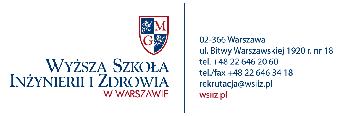  Wyższa Szkoła Inżynierii i Zdrowia w Warszawie Logo