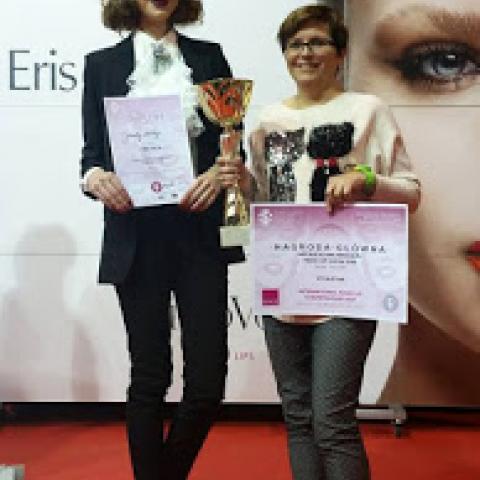 Zdjęcia z archiwum prywatnego Jolanty Kołdys, konkurs na targach Esthetic Show 2016, eliminacje do International Make Up Championship w Duesseldorfie